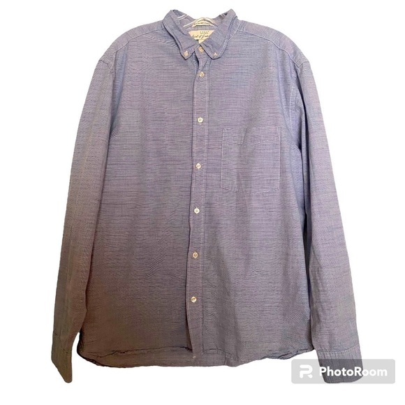 LOGG H&M Blue Button Down Long Sleeve Collared Shirt Size Large - Picture 1 of 3